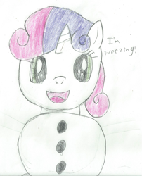 Size: 1321x1631 | Tagged: safe, artist:2shyshy, sweetie belle, newbie artist training grounds, open mouth, solo, traditional art