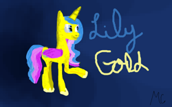 Size: 640x400 | Tagged: safe, artist:mcwhiterose, princess gold lily, pony, mane, solo