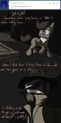 Size: 640x1280 | Tagged: safe, artist:redesine, scootaloo, oc, ask, ask scootalone, comic, letter, tumblr