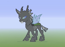 Size: 1280x931 | Tagged: safe, derpibooru import, changeling, minecraft, minecraft pixel art, pixel art