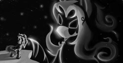 Size: 1600x822 | Tagged: safe, artist:fantdragon, oc, oc only, oc:fapon, zebra, dark, monochrome, stars