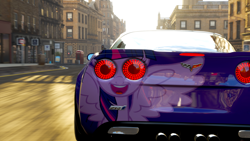 Size: 1920x1080 | Tagged: safe, twilight sparkle, twilight sparkle (alicorn), alicorn, car, chevrolet, chevrolet corvette, corvette, corvette c6, cursed image, forza horizon, forza horizon 4, lights, meme, nightmare fuel, solo, special eyes, wat