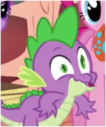 Size: 273x325 | Tagged: safe, screencap, spike, dragon, bridle gossip, faic, laughing, reaction image