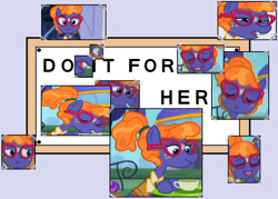 Size: 1400x1000 | Tagged: safe, frazzle rock, princess spike (episode), :o, do it for her, eyes closed, freckles, frown, glasses, grin, meme, open mouth, smiling