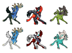 Size: 3750x2760 | Tagged: safe, artist:lemonsinasoup, pokémon, ponified, shiny (pokemon), xerneas, yveltal, zygarde