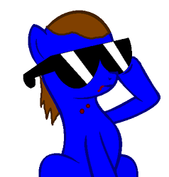 Size: 381x400 | Tagged: safe, artist:scout25, oc, oc only, oc:vecin denis 2, blood, creepy, crying, deal with it, ponified, sunglasses, swag, tears of blood