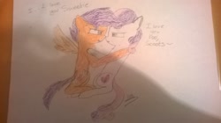 Size: 2592x1456 | Tagged: safe, artist:fifthcru5ader, scootaloo, sweetie belle, female, lesbian, older, scootabelle, shipping, traditional art