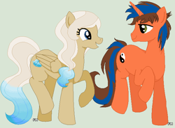 Size: 621x458 | Tagged: safe, artist:princess-madeleine, oc, oc only, oc:bluebell breeze, oc:stoic stasis, pegasus, pony, unicorn, friends, friendship, group, group photo, group shot, ms paint