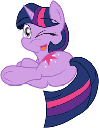 Size: 1000x1298 | Tagged: safe, artist:ramott, artist:thedarknimbus, twilight sparkle, cute, plot, simple background, solo, twiabetes, vector, white background, wink