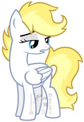 Size: 2572x3739 | Tagged: safe, artist:partylikeanartist, oc, oc only, oc:dreamfly, pegasus, pony, solo, watermark