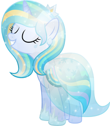Size: 5000x5706 | Tagged: safe, artist:meteor-spark, oc, oc only, oc:icy waters, .svg available, absurd resolution, clothes, crystallized, dress, gala dress, rainbow power, rainbow power-ified, simple background, solo, transparent background, vector