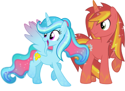 Size: 6073x4393 | Tagged: safe, artist:meteor-spark, oc, oc only, alicorn, pony, unicorn, .svg available, absurd resolution, alicorn oc, rainbow power, rainbow power-ified, simple background, transparent background, vector