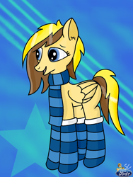 Size: 720x960 | Tagged: safe, artist:storm chaser, clothes, femboy, male, scarf, socks, striped socks