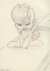 Size: 654x927 | Tagged: safe, artist:slightlyshade, scootaloo, monochrome, solo, traditional art