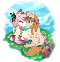 Size: 750x783 | Tagged: safe, artist:luciferific, oc, oc only, oc:bleating heart, oc:petal dance, bird, flower