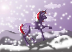 Size: 1280x931 | Tagged: safe, artist:faerie-starv, powder, g1, snow, snowfall, solo