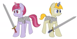 Size: 2150x1100 | Tagged: safe, artist:floret, oc, oc only, pony, unicorn, armor, fantasy class, knight, magic, sword, warrior