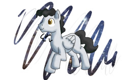 Size: 1024x647 | Tagged: safe, artist:theanimalover, mercury, starry eyes (character), pegasus, pony, blank flank, male, missing cutie mark, solo, stallion