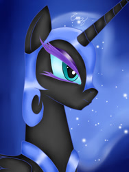 Size: 480x640 | Tagged: safe, artist:fantasyscream, nightmare moon, bust, portrait, solo