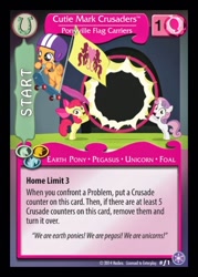 Size: 372x520 | Tagged: safe, apple bloom, scootaloo, sweetie belle, card, ccg, crystal games, cutie mark crusaders, enterplay, mlp trading card game