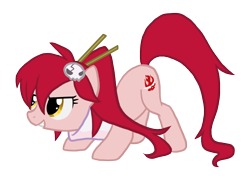 Size: 1520x1096 | Tagged: safe, artist:dawnfire, ponified, simple background, solo, tengen toppa gurren lagann, transparent background, yoko littner