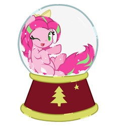 Size: 694x730 | Tagged: safe, artist:hikariviny, oc, oc only, oc:precious metal, snow globe, solo