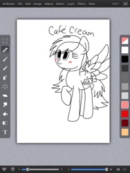 Size: 768x1024 | Tagged: safe, oc, oc only, oc:cafe cream, blushing, cute, wip