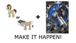 Size: 1440x810 | Tagged: safe, cranky doodle donkey, doctor whooves, donkey, earth pony, pony, exploitable meme, make it happen, meme, prime (transformers), richard newman, safeguard (mini-con), transformers, transformers cybertron, transformers galaxy force, vector prime, voice actor joke