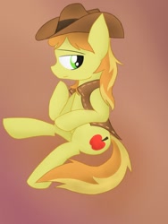 Size: 768x1024 | Tagged: safe, artist:comically backfired, braeburn, pony, male, smiling, solo, stallion