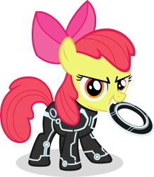 Size: 1500x1719 | Tagged: safe, artist:capt-nemo, apple bloom, crossover, solo, tron, tron legacy