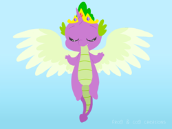 Size: 1000x750 | Tagged: safe, artist:coggler, artist:frog&cog, artist:gopherfrog, spike, alicorn, dragon, pony, princess spike (episode), princess, wings