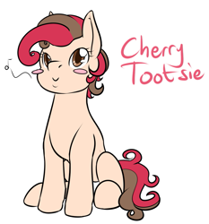 Size: 1063x1139 | Tagged: safe, artist:appelknekten, oc, oc only, oc:cherry toosie, blushing, solo