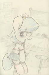 Size: 661x1007 | Tagged: safe, artist:slightlyshade, derpibooru import, coco pommel, solo, traditional art