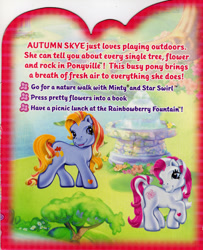 Size: 649x800 | Tagged: safe, autumn skye, star swirl, g3, back card, text