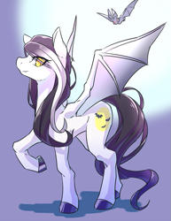 Size: 617x800 | Tagged: safe, artist:temecharo, oc, oc only, oc:midnight lily, bat pony, pony, solo