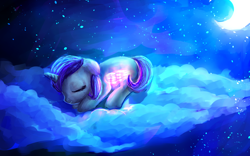 Size: 1920x1200 | Tagged: safe, artist:9de-light6, oc, oc only, moon, sleeping, solo