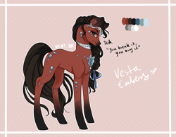 Size: 718x560 | Tagged: safe, artist:notthemosttalented, oc, oc only, oc:vesta embers, earth pony, pony, solo