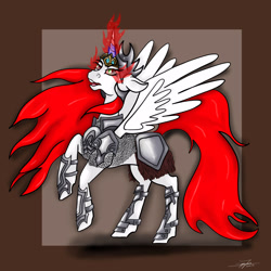 Size: 3000x3000 | Tagged: safe, artist:littlewolfstudios, oc, oc only, oc:firemane, alicorn, pony, alicorn oc, armor, female, mare, solo, warrior