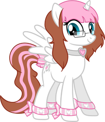 Size: 4328x5000 | Tagged: safe, artist:xboomdiersx, oc, oc only, oc:usagi, alicorn, pony, absurd resolution, alicorn oc, bow, female, glasses, mare, simple background, solo, tail bow, transparent background, vector