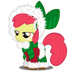 Size: 8000x8000 | Tagged: safe, artist:cheshiretwilight, apple bloom, absurd resolution, christmas, simple background, solo, transparent background, unamused, vector