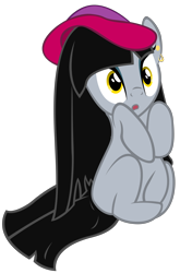 Size: 5486x8311 | Tagged: safe, artist:glessmlp, oc, oc only, earth pony, pony, absurd resolution, beret, hat, simple background, solo, transparent background