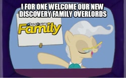 Size: 540x333 | Tagged: safe, mayor mare, discovery family, heresy, i for one welcome our new overlords, image macro, kent brockman, meme, network heresy, the mayor is a spy., the simpsons, traitor