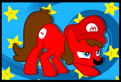 Size: 2923x1975 | Tagged: safe, artist:commandermitsuki, mario, ponified, solo, super mario bros.