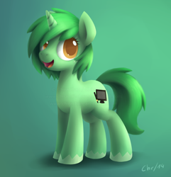 Size: 1684x1745 | Tagged: safe, artist:chiramii-chan, oc, oc only, oc:pisty, pony, unicorn, gradient background, solo