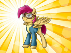 Size: 1280x960 | Tagged: safe, artist:powerporco, derpibooru import, scootaloo, goggles, solo