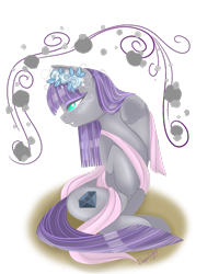 Size: 800x1000 | Tagged: safe, artist:dragonfoxgirl, maud pie, cloth, flower in hair, simple background, solo, transparent background, wrong cutie mark