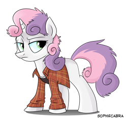 Size: 800x757 | Tagged: safe, artist:spainfischer, sweetie belle, clothes, simple background, solo