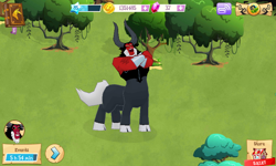 Size: 800x480 | Tagged: safe, screencap, lord tirek, everfree forest, gameloft, laughing, screenshots