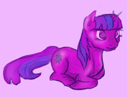 Size: 1498x1147 | Tagged: safe, artist:post-it, twilight sparkle, colored sketch, monochrome, sitting, solo