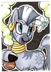 Size: 264x366 | Tagged: safe, artist:retrostarling, zecora, zebra, solo, traditional art